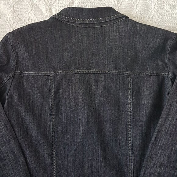 LOIS DENIM Jean Jacket Blazer Small US S Stretch Denim Dark Wash - Picture 8 of 11